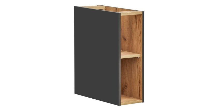Caisson latéral NALYA – Coloris gris anthracite et chêne clair – 20 cm – Pour meuble sous vasque 