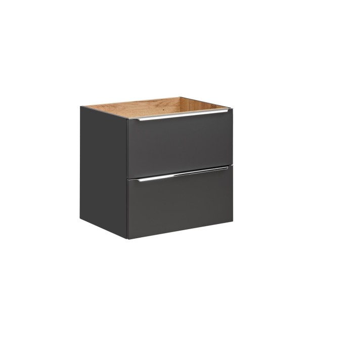 Meuble sous vasque NALYA 60 cm – Gris anthracite et chêne clair – Design moderne 
