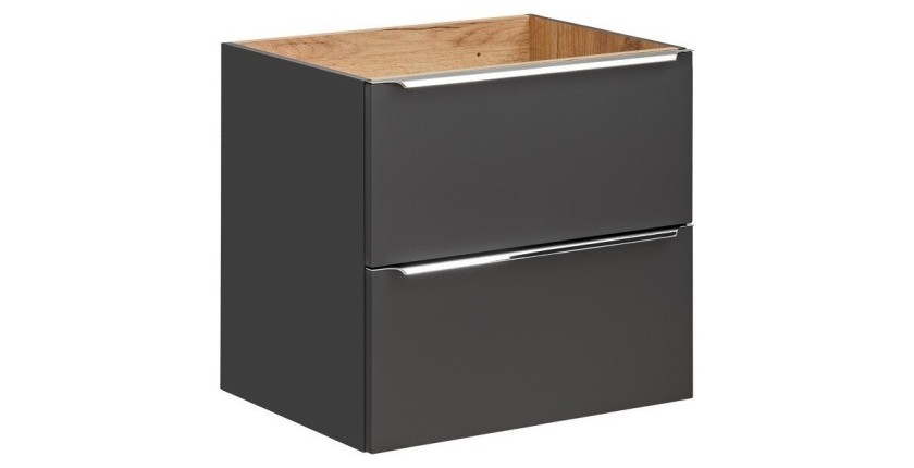 Meuble sous vasque NALYA 60 cm – Gris anthracite et chêne clair – Design moderne 
