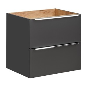 Meuble sous vasque NALYA 60 cm – Gris anthracite et chêne clair – Design moderne 
