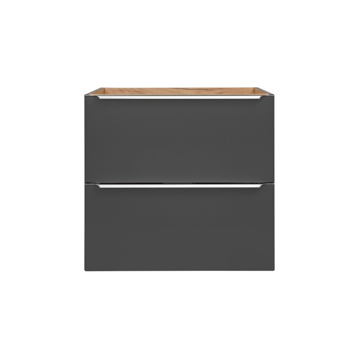 Meuble sous vasque NALYA 60 cm – Gris anthracite et chêne clair – Design moderne 