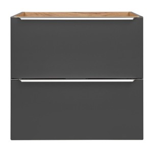 Meuble sous vasque NALYA 60 cm – Gris anthracite et chêne clair – Design moderne 