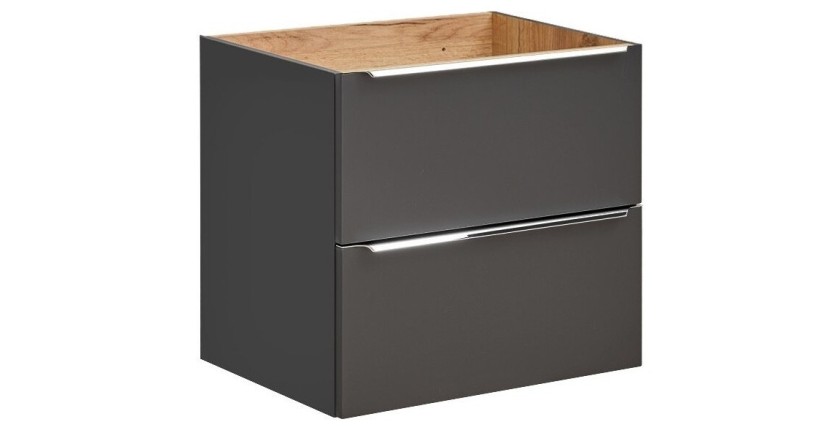 Meuble sous vasque NALYA 80 cm – Gris anthracite et chêne clair – Élégance et fonctionnalité 