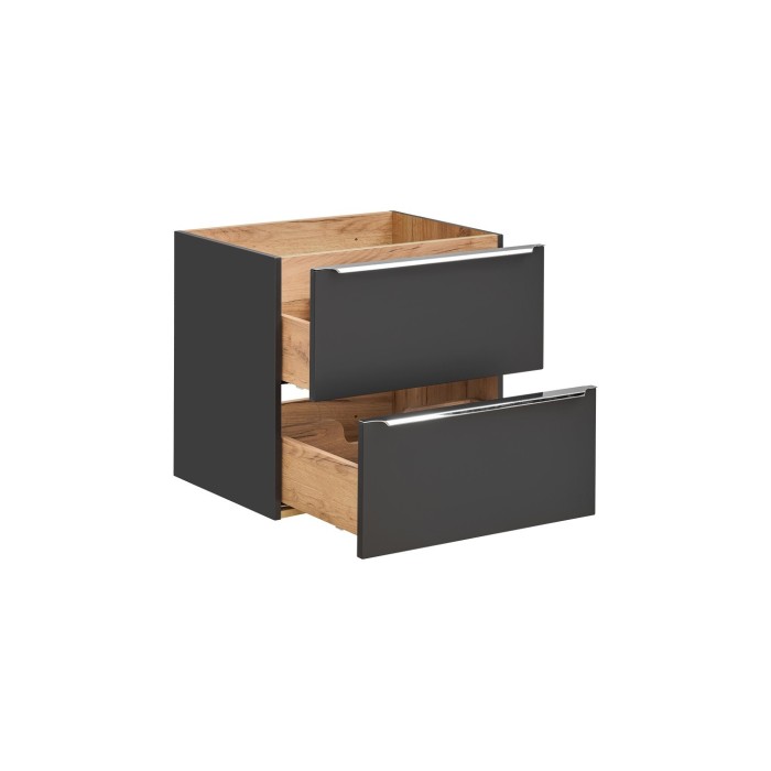 Meuble sous vasque NALYA 80 cm – Gris anthracite et chêne clair – Élégance et fonctionnalité 