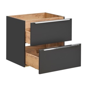 Meuble sous vasque NALYA 80 cm – Gris anthracite et chêne clair – Élégance et fonctionnalité 