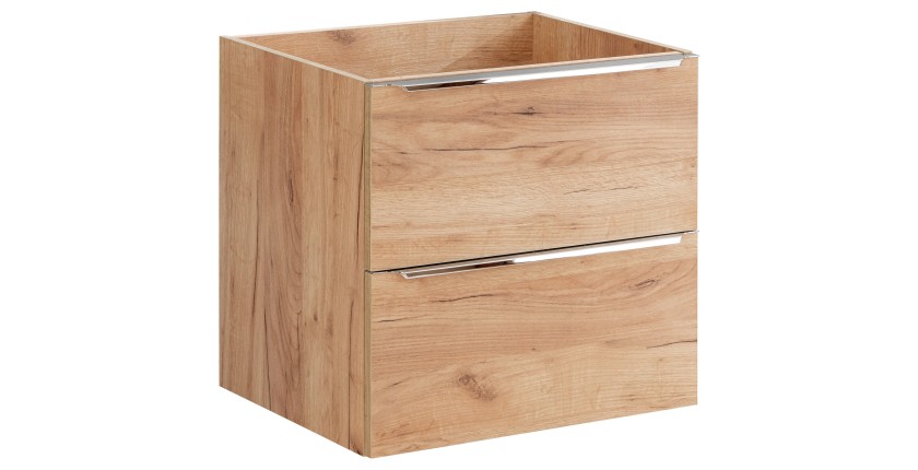 Meuble sous vasque NALYA 60 cm – Chêne clair – Élégance naturelle et design suspendu 