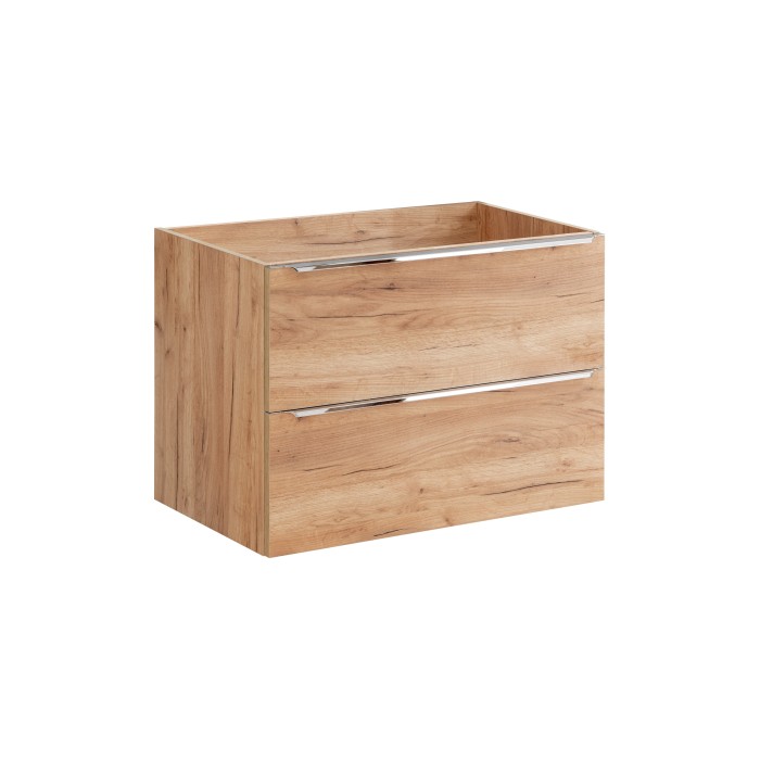 Meuble sous vasque NALYA 80 cm – Chêne clair – Rangement suspendu au design naturel 