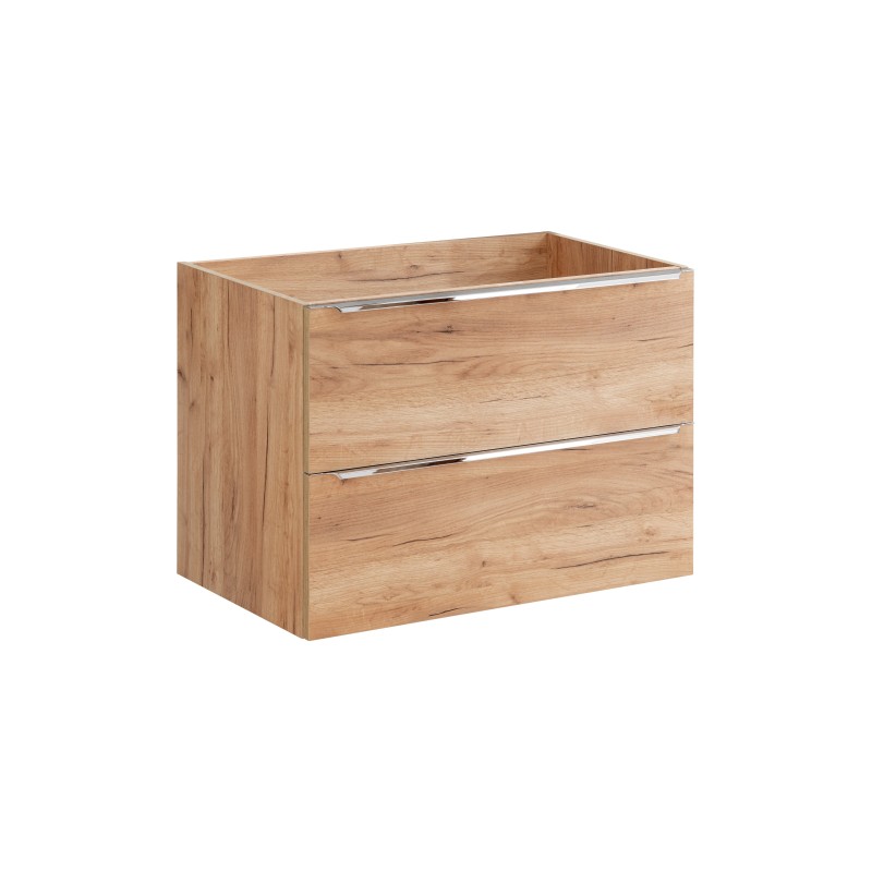 Meuble sous vasque NALYA 80 cm – Chêne clair – Rangement suspendu au design naturel 