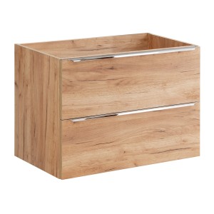 Meuble sous vasque NALYA 80 cm – Chêne clair – Rangement suspendu au design naturel 