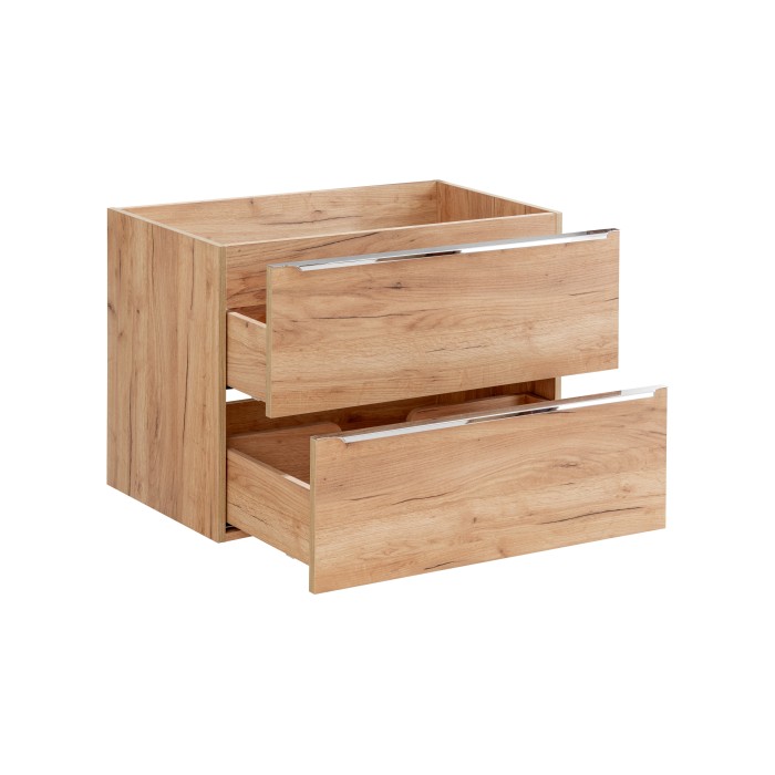 Meuble sous vasque NALYA 80 cm – Chêne clair – Rangement suspendu au design naturel 