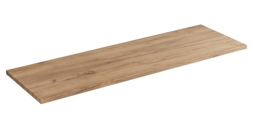 Plan vasque NALYA 120 cm – Chêne clair – Plateau bois pour double meuble sous vasque 
