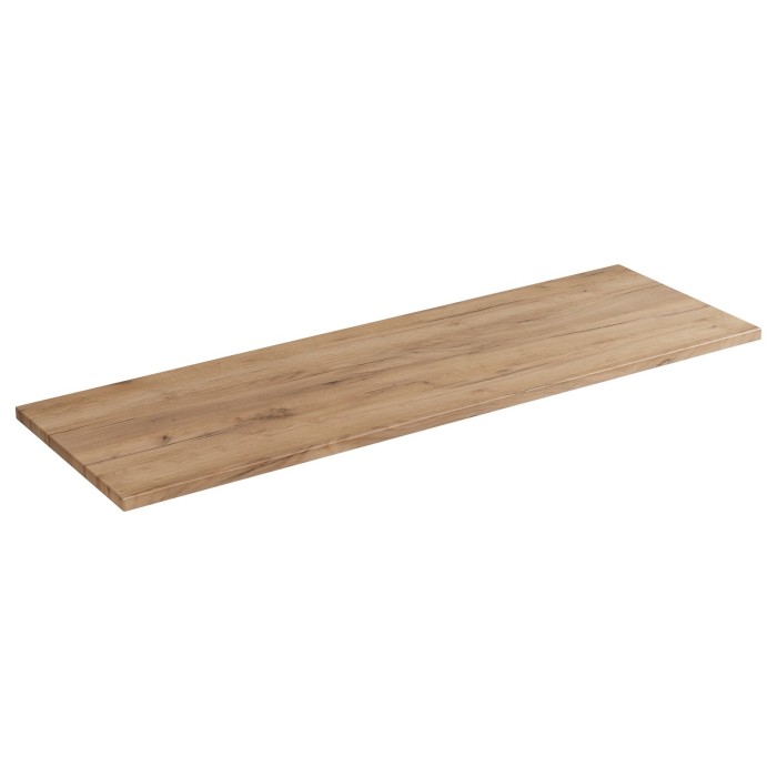 Plan vasque NALYA 140 cm – Chêne clair – Plateau bois pour grand meuble suspendu 