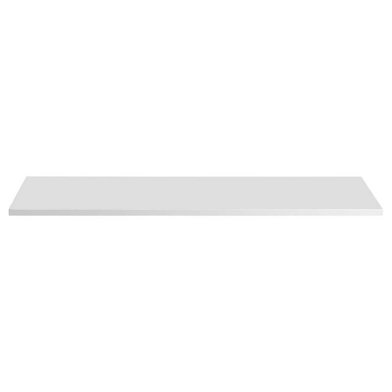 Plan vasque NALYA 121 cm – Blanc brillant et chêne clair – Plateau pour meuble double vasque 