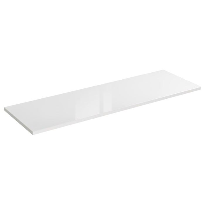 Plan vasque NALYA 141 cm – Blanc brillant et chêne clair – Plateau pour double meuble vasque 