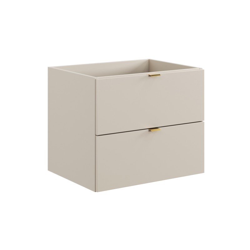 Meuble sous vasque BELLA 60 cm – Coloris marron congo – Design suspendu finition mate 