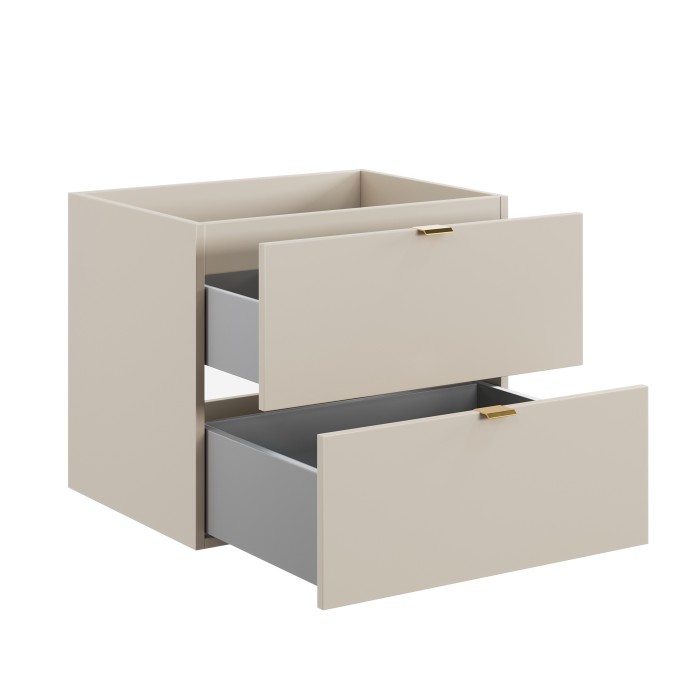 Meuble sous vasque BELLA 60 cm – Coloris marron congo – Design suspendu finition mate 