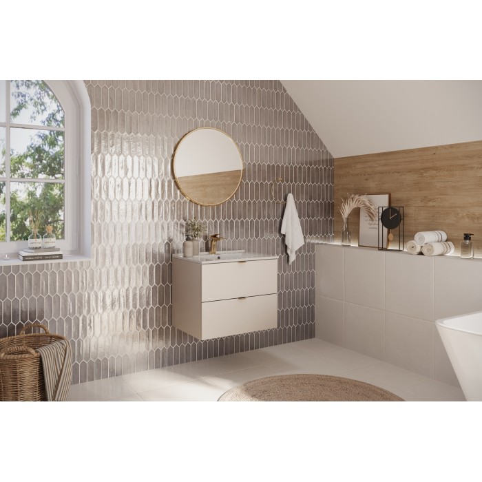 Meuble sous vasque BELLA 60 cm – Coloris marron congo – Design suspendu finition mate 