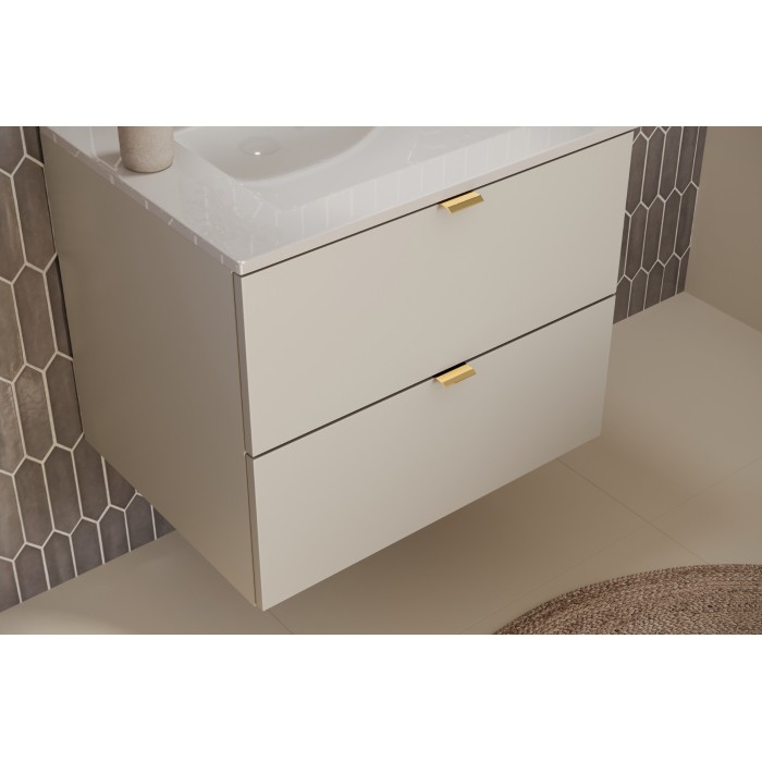 Meuble sous vasque BELLA 60 cm – Coloris marron congo – Design suspendu finition mate 