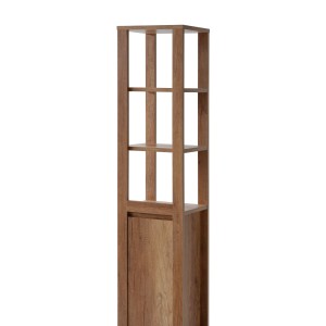 Colonne salle de bain KALUNA 186 cm – Coloris bois de noyer – Style rustique à poser