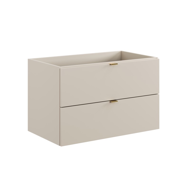 Meuble sous vasque BELLA 80 cm – Coloris marron congo – Finition mate et design suspendu