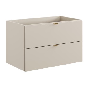 Meuble sous vasque BELLA 80 cm – Coloris marron congo – Finition mate et design suspendu