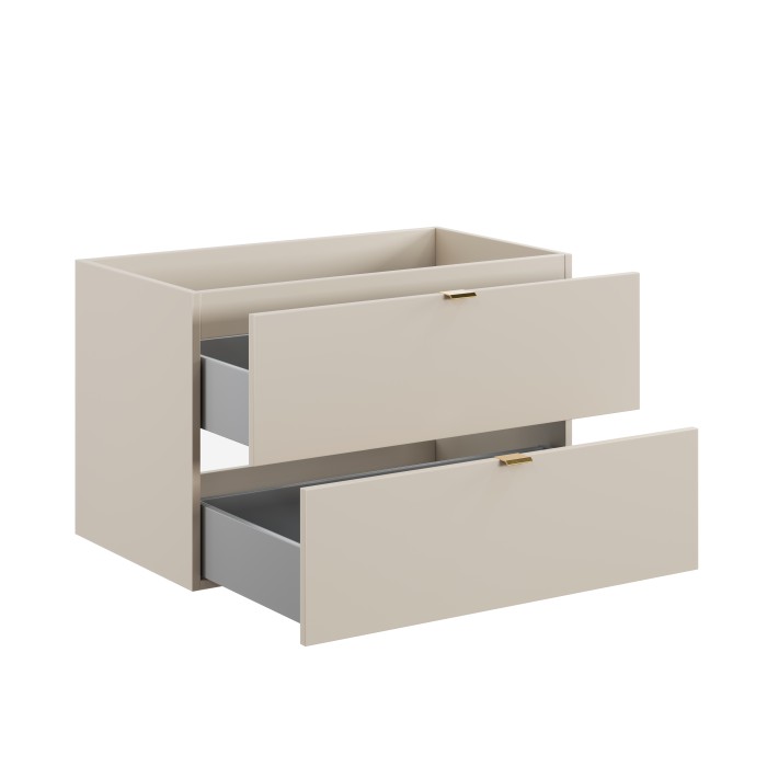 Meuble sous vasque BELLA 80 cm – Coloris marron congo – Finition mate et design suspendu