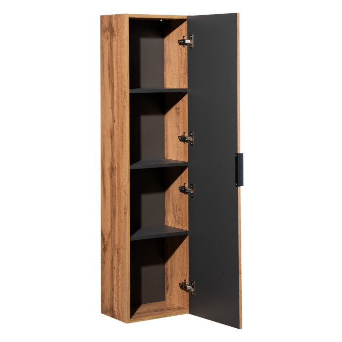 Colonne salle de bain DIAMEN 140 cm – Coloris chêne wotan – Meuble suspendu compact 