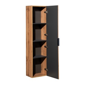 Colonne salle de bain DIAMEN 140 cm – Coloris chêne wotan – Meuble suspendu compact 