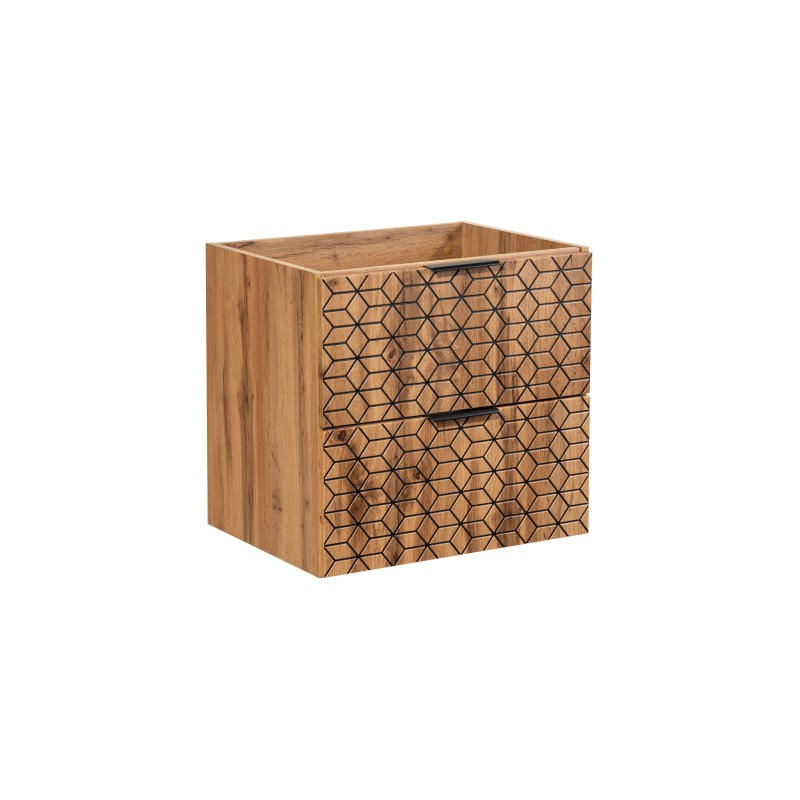 Meuble sous vasque DIAMEN 80 cm – Coloris chêne wotan – Style design 