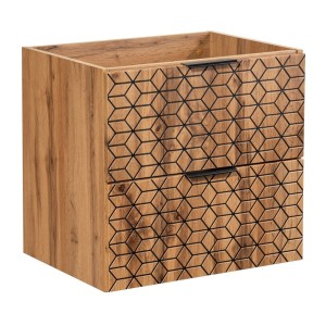 Meuble sous vasque DIAMEN 80 cm – Coloris chêne wotan – Style design 