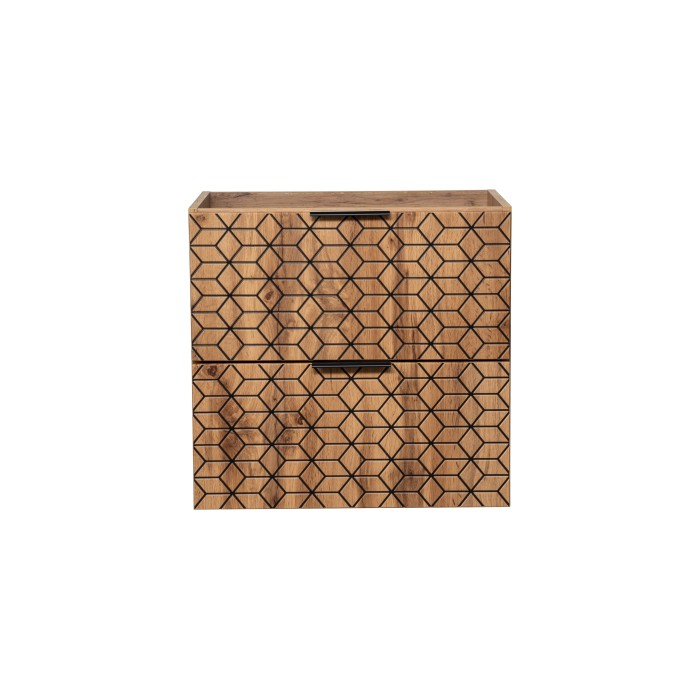 Meuble sous vasque DIAMEN 80 cm – Coloris chêne wotan – Style design 