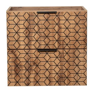 Meuble sous vasque DIAMEN 80 cm – Coloris chêne wotan – Style design 