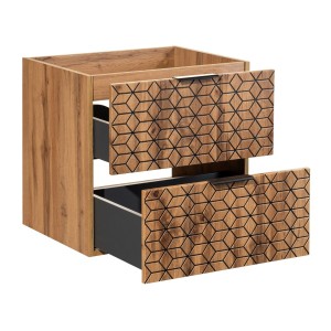 Meuble sous vasque DIAMEN 80 cm – Coloris chêne wotan – Style design 