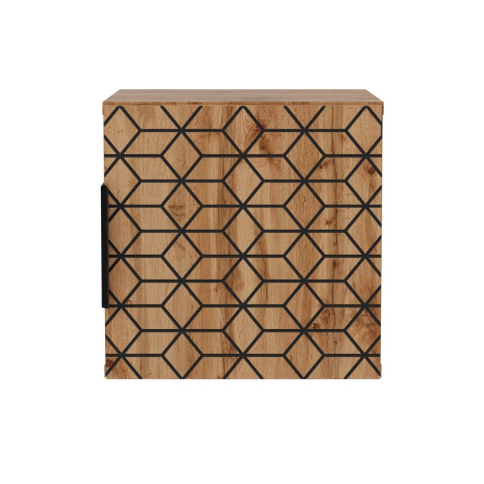 Meuble de rangement DIAMEN 31 cm – Coloris chêne wotan – Style design 