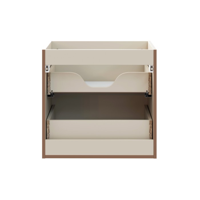 Meuble sous vasque TORNADO 60 cm – 2 tiroirs – Finition sable – Style contemporain 