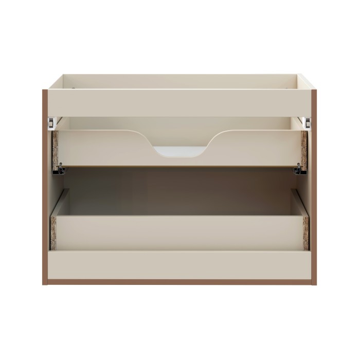 Meuble sous vasque TORNADO 80 cm – 2 tiroirs – Finition sable – Style contemporain 