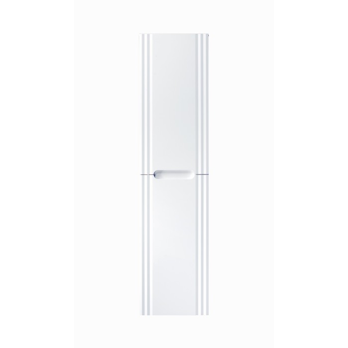 Colonne FIDJI 166 cm – Finition blanc alpin brillant – 2 portes – Fixation mixte 