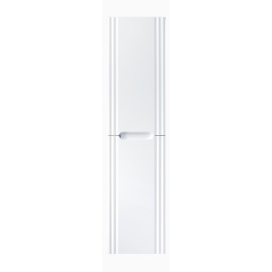 Colonne FIDJI 166 cm – Finition blanc alpin brillant – 2 portes – Fixation mixte 