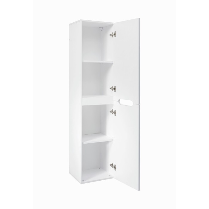 Colonne FIDJI 166 cm – Finition blanc alpin brillant – 2 portes – Fixation mixte 