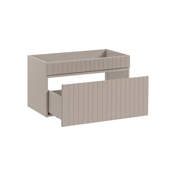 Meuble sous vasque ICON 80 cm – 1 tiroir – Finition marron congo – Meuble suspendu moderne 