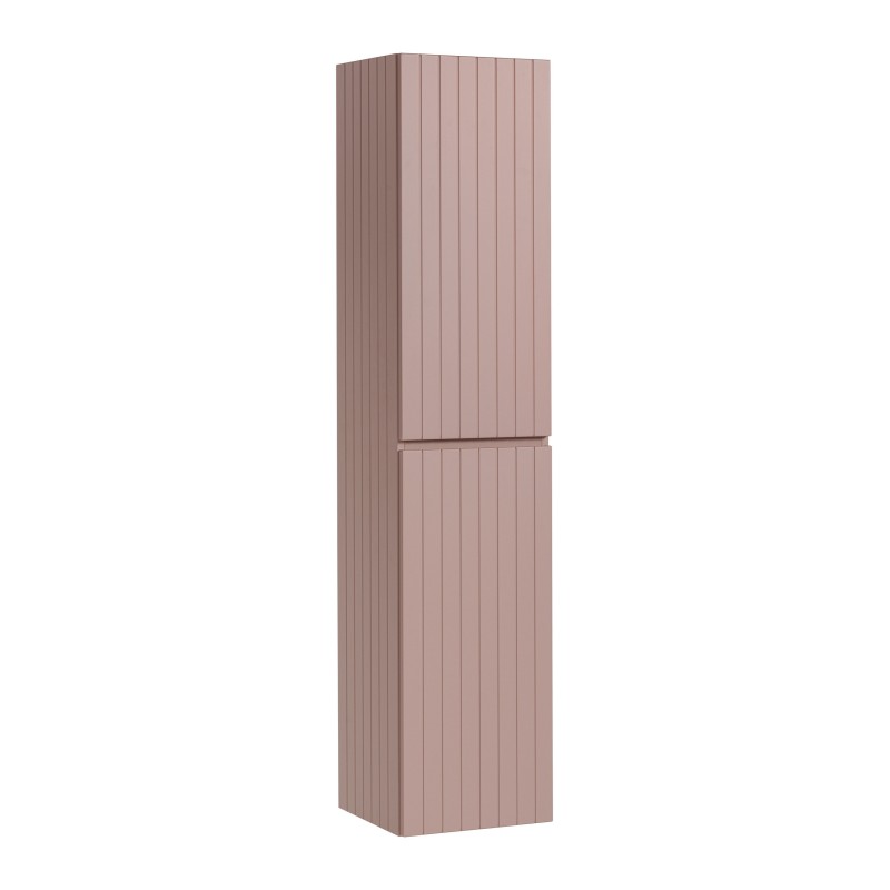 Colonne de salle de bain ICON 160 cm – 2 portes – Finition rose poudré – Meuble suspendu moderne 