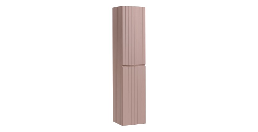 Colonne de salle de bain ICON 160 cm – 2 portes – Finition rose poudré – Meuble suspendu moderne 