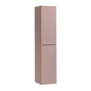 Colonne de salle de bain ICON 160 cm – 2 portes – Finition rose poudré – Meuble suspendu moderne 