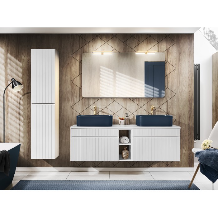 Module latéral ICON 20 cm – Finition blanc alpin – Complément pour meuble sous vasque 