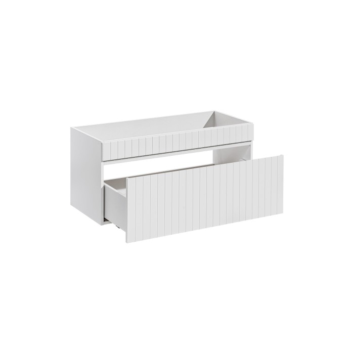 Meuble sous vasque ICON 100 cm – 1 tiroir – Finition blanc alpin – Design suspendu moderne 
