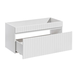Meuble sous vasque ICON 100 cm – 1 tiroir – Finition blanc alpin – Design suspendu moderne 
