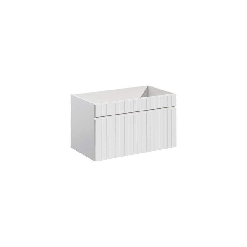 Meuble sous vasque ICON 80 cm – 1 tiroir – Finition blanc alpin – Design suspendu moderne 