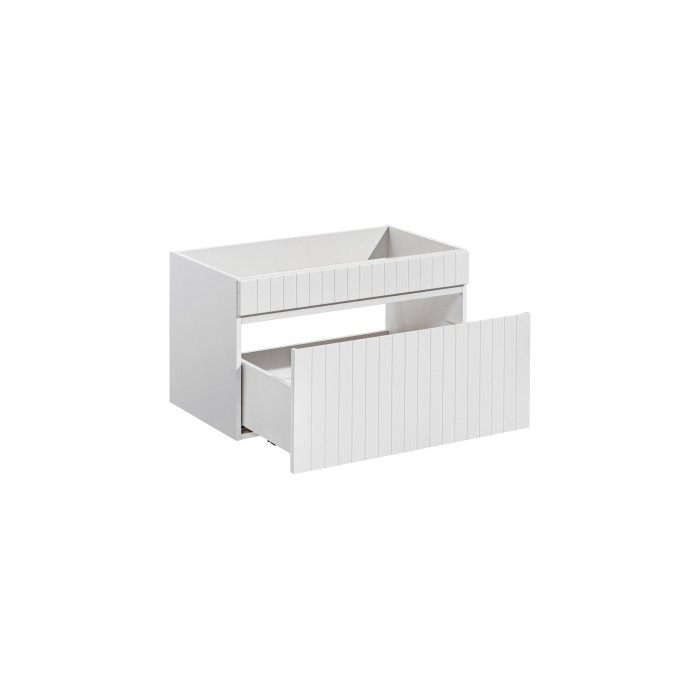Meuble sous vasque ICON 80 cm – 1 tiroir – Finition blanc alpin – Design suspendu moderne 