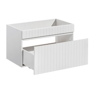 Meuble sous vasque ICON 80 cm – 1 tiroir – Finition blanc alpin – Design suspendu moderne 