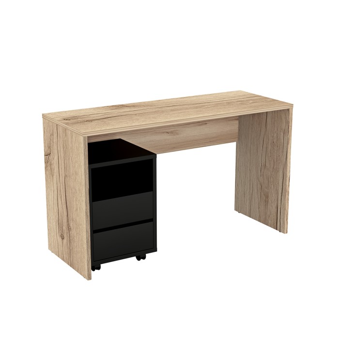 Bureau coloris chêne MELTO 130 cm – Style moderne, compact et idéal pour chambre ou télétravail